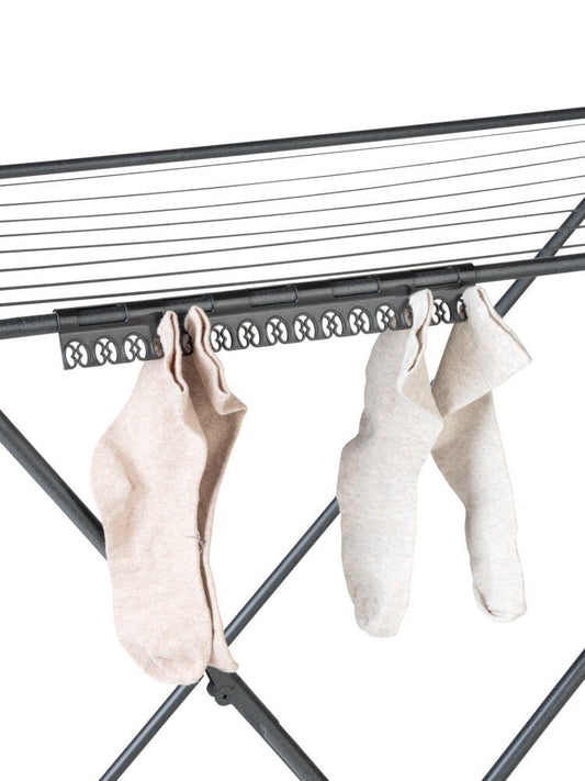 WENKO Sokkenhouder Set van 2 – Sokken- en Kleingoedhouder voor Wasrek – Tot 15 Stuks per Houder – Gerecycled Kunststof – Zwart