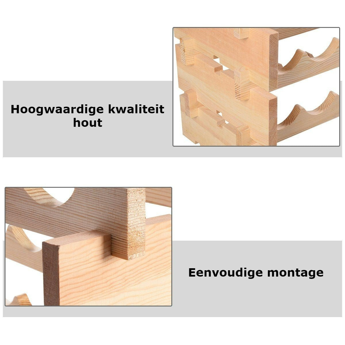 Coast - Wijnrek - Hout - 72 Flessen - Stapelbaar