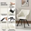 Yaheetech Eetkamerstoel met Armleuningen – Beige – 55 x 58,5 x 82 cm – 360° Draaibaar met Fluwelen Bekleding