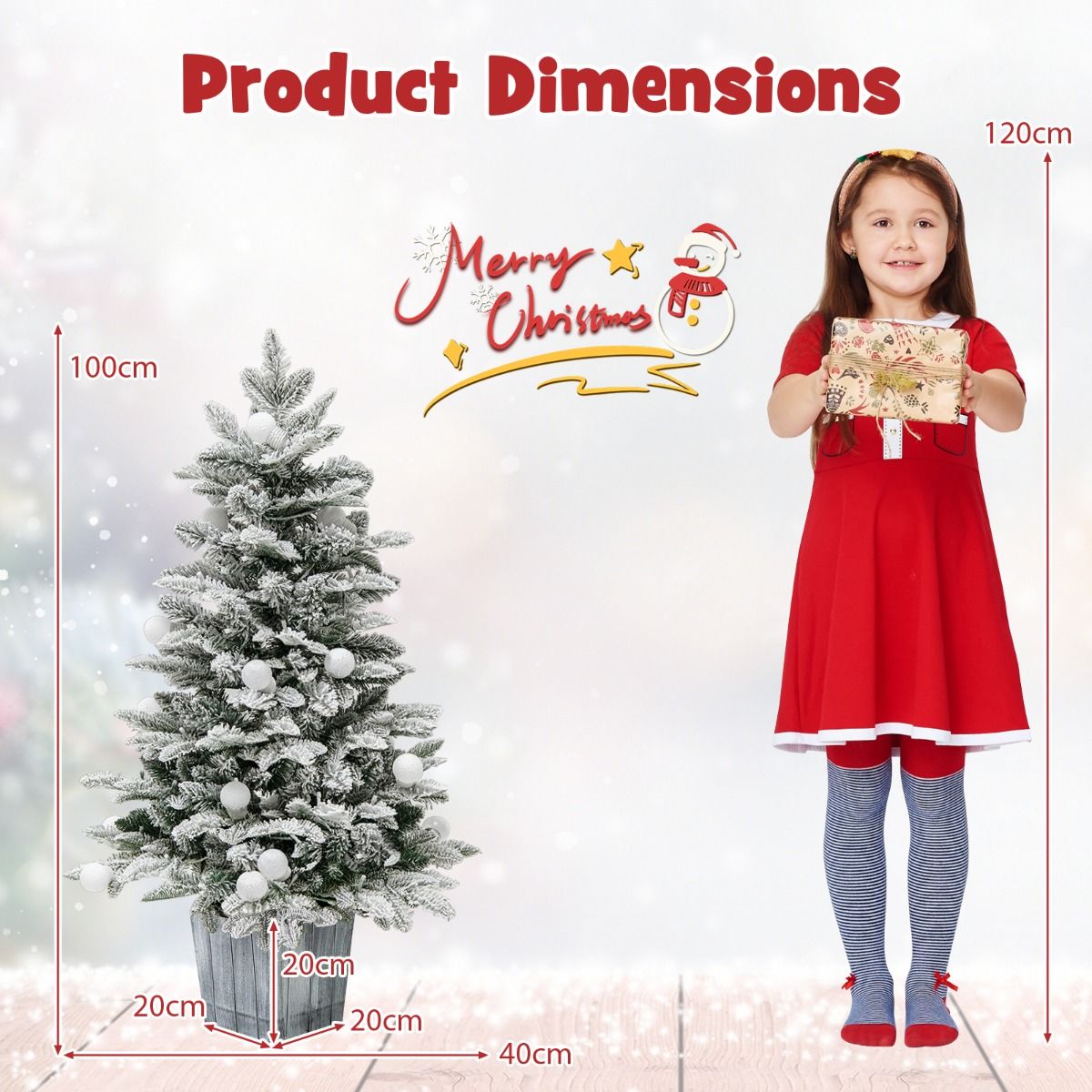 Coast voorverlichte kerstboom - 100 cm - wit/groen - met 148 PVC & PE takken - 80 LED-lampjes