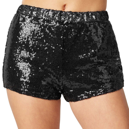 paillettenshort zwart - maat S - lengte 28 cm