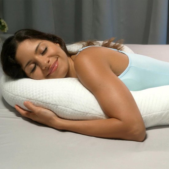 Dreamolino Swan - ergonomisch zijslaper kussen - 7-in-1 comfortkussen - ondersteunt & heeft een stabiliserende werking - zwangerschapskussen - borstvoedingskussen - ademend lichaamskussen