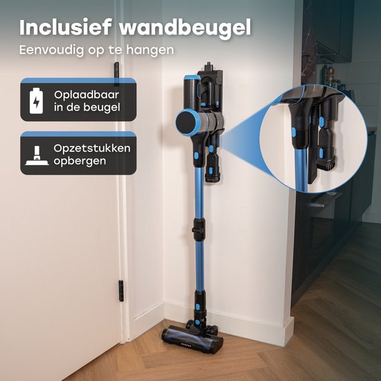 Ølven Steelstofzuiger CleanMax - Draadloos - 400W - Kruimelzuiger - 55Min Accu - Stofzuiger Zonder Zak - Aroma Functie