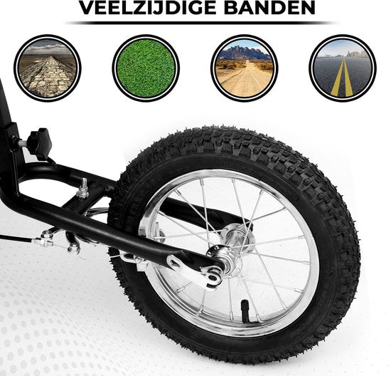 Outbee Fietskar Voor Kinderen - 2 in 1 Fietskar En Wandelwagen - Kinderfietskar - Kinderbuggy - 3 Wielen - Met Vlag