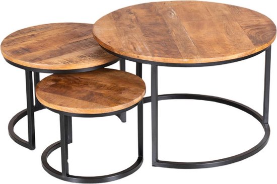 Trend Living Set Three XXL Salontafel - Bruin - Hout