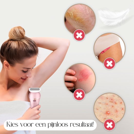 Sansbeauté® 7 in 1 Ladyshave voor Vrouwen - Gezicht - Oksels - Benen - Epilator - Trimmer voor Vrouwen & Dames - Bikinitrimmer Dames - Scheerapparaat Vrouw