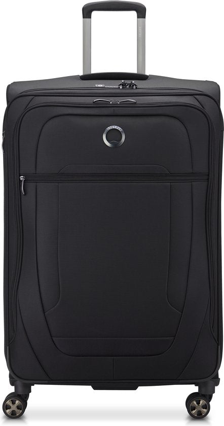 Delsey Helium DLX 78 cm Vergrootbare Reiskoffer - Zwart