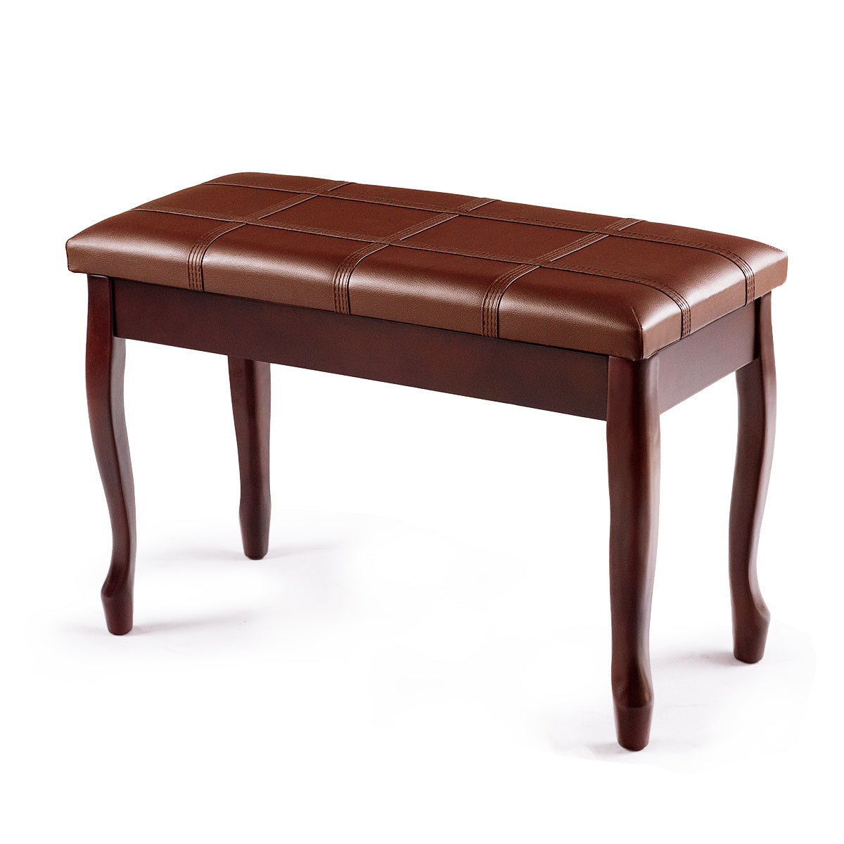 Coast piano bank met nootcompartiment piano kruk gemaakt van Massivhoz 75 x 35 x 49 cm bruin
