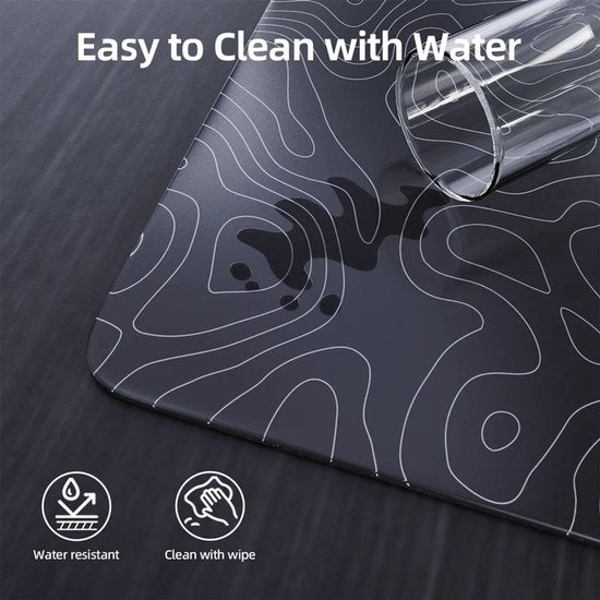 ATTACK SHARK CM05 Tempered Glass Gaming Mouse Pad - Glazen Muismat - Ultra-Smooth Surface - 9H Tempered Glass - 45*40CM - eSport Gaming Mousepad - White Contour Line