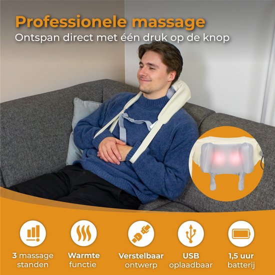 Nuvance - Massagekussen  ook voor Arm Rug & Been Wit