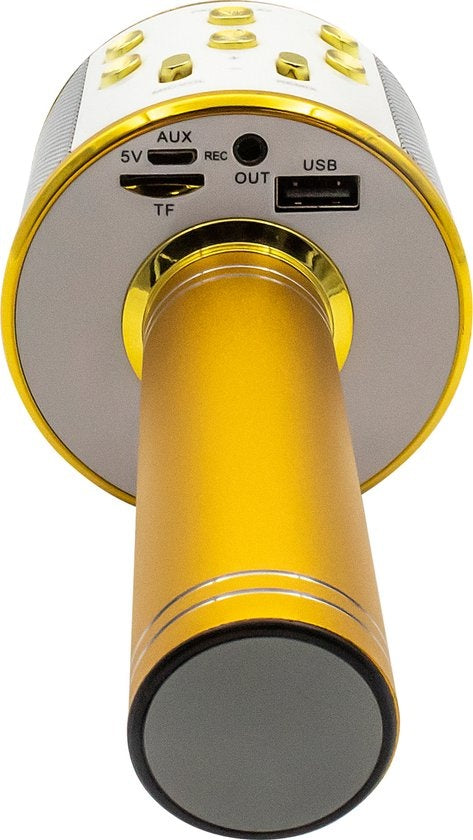 Denver Karaoke Microfoon Bluetooth - Draadloos - Karaoke Set - Ingebouwde Speaker - AUX - MicroSD - KMS20 - Goud