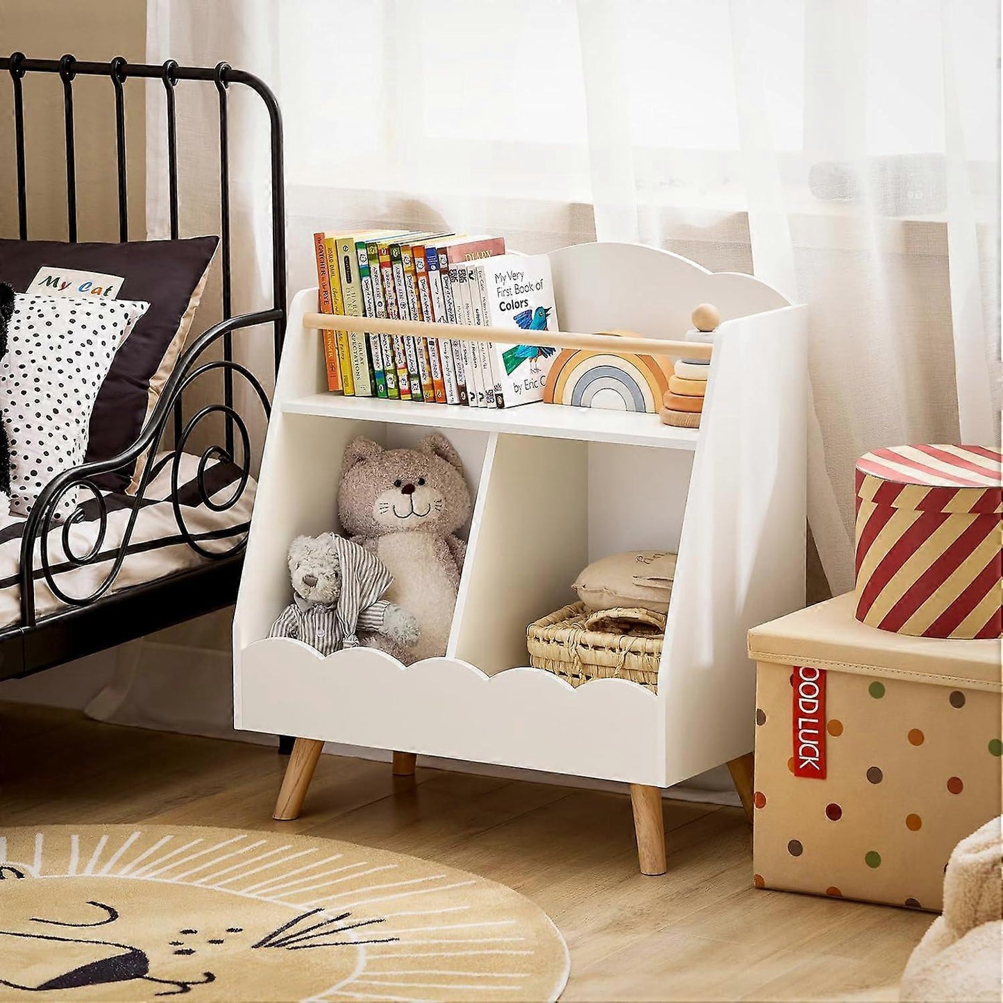 SoBuy Boekenkast - KMB100-K-W - MDF & Hout - 61x35x71cm - Wit