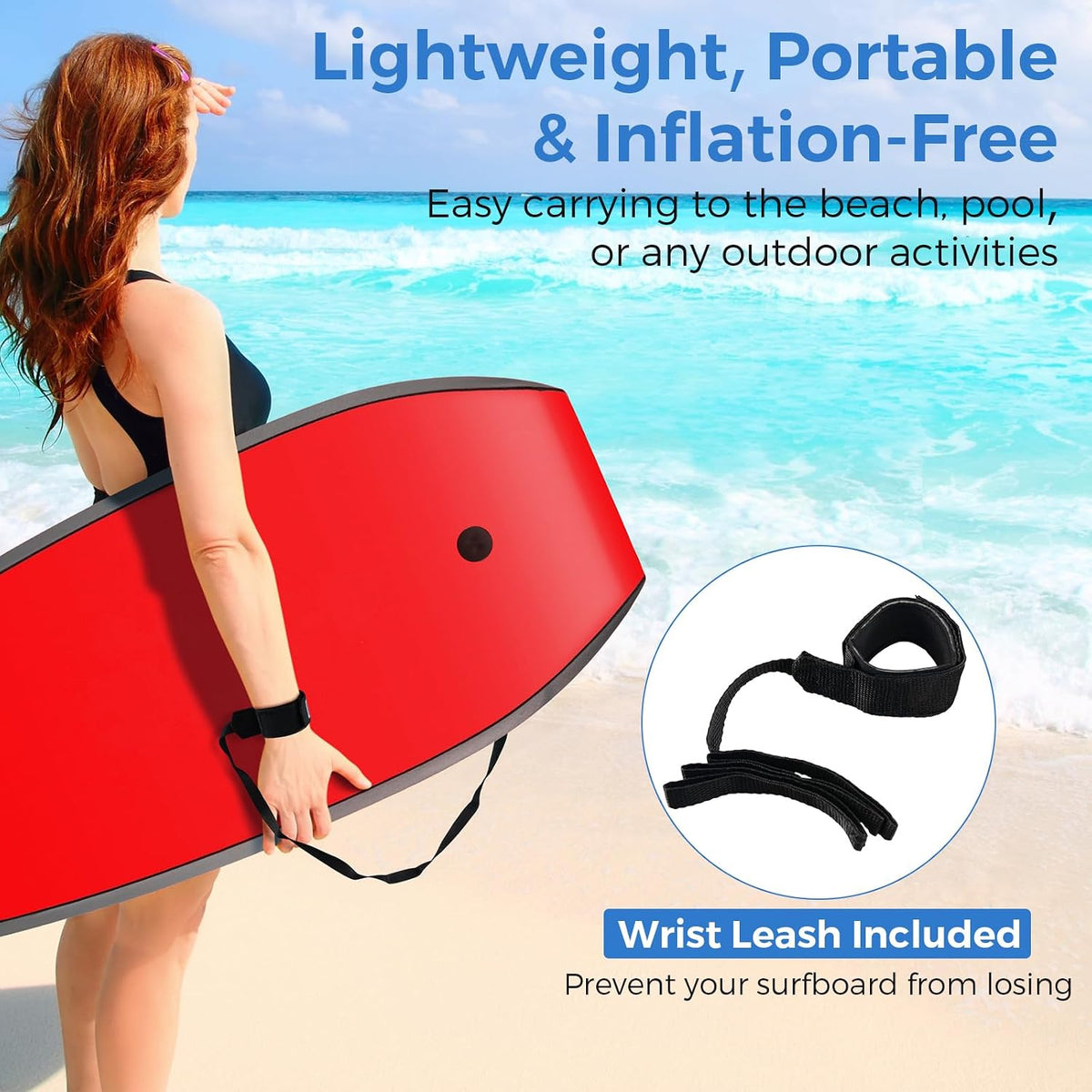 Spotravel Bodyboard 37 Inch met Polsband - Meerkleurig - 84 x 46 x 5 cm
