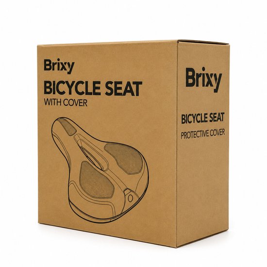 Brixy Ergonomisch Fietszadel - Incl. Zadelhoes - Gelpads & Vering - Reflecterend - Ventilerend - Unisex - Zwart