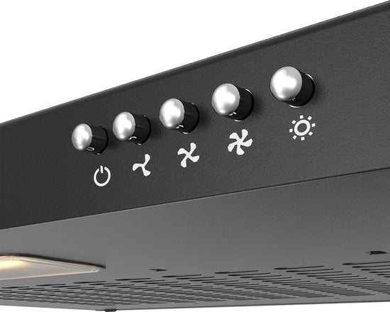 CIARRA CBCB6903 - 60cm Onderbouw Afzuigkap Zwart – inclusief koolstoffilter - 220m3