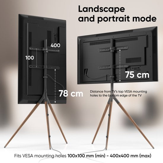ONKRON - Statief TV-Standaard - Voor Schermen van 32-65 Inch - In Hoogte Verstelbaar - Max VESA 400x400 mm