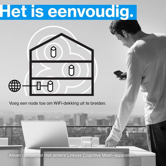 Linksys MX6203 Velop Pro - Mesh WiFi - WiFi Versterker - WiFi 6E - 5400 Mbps - 3-Pack - Wit