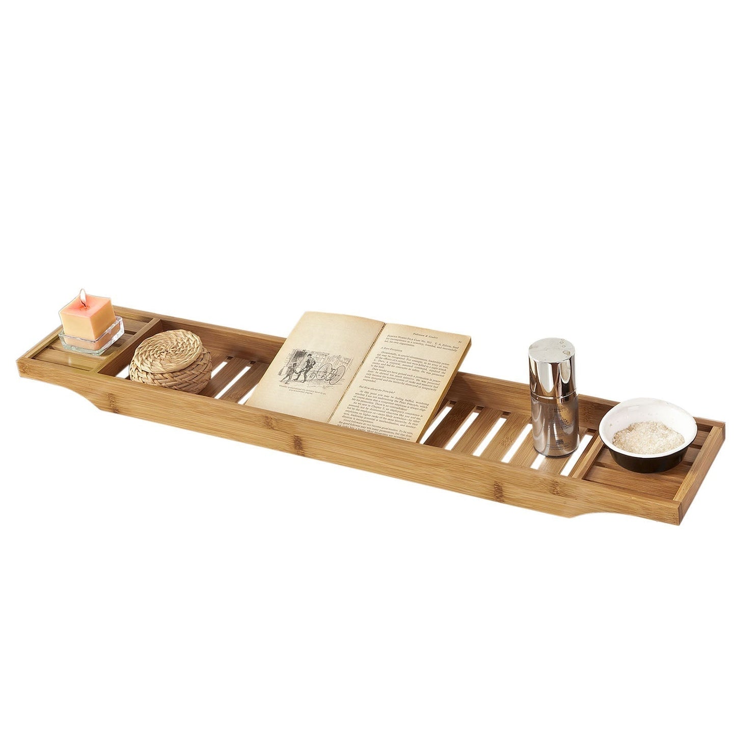 SoBuy Badplank van Bamboe – 80 cm – Massief Hout, Multifunctioneel voor Badkamer, Keuken of Woonkamer – Naturel