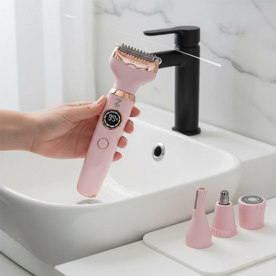 Ladyshave voor Vrouwen - 4 in 1 Scheerapparaat - Oksels - Benen - Neustrimmer - Wenkbrauw - Neus - Zeri