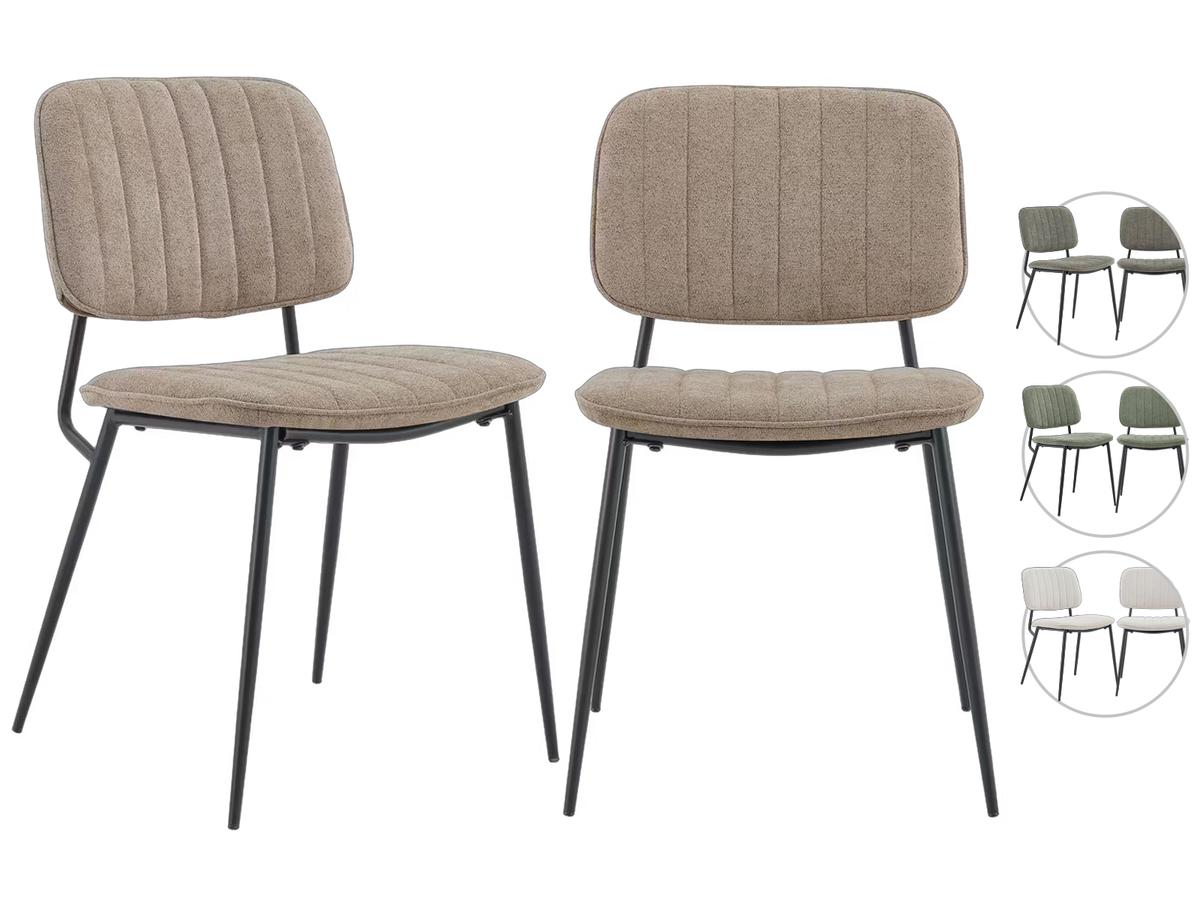 Multifurn Sol Eetkamerstoel Duopack - Comfortabel en Stijlvol - Forest Green - Taupe