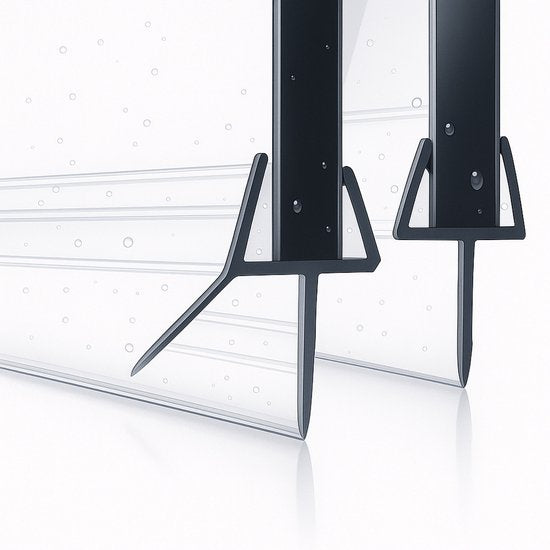 Douchedeur strip onderzijde - 2 strips - Gemakkelijk bevestigen - Waterstopper - Waterkering douche - 8 tot 12mm - Luft
