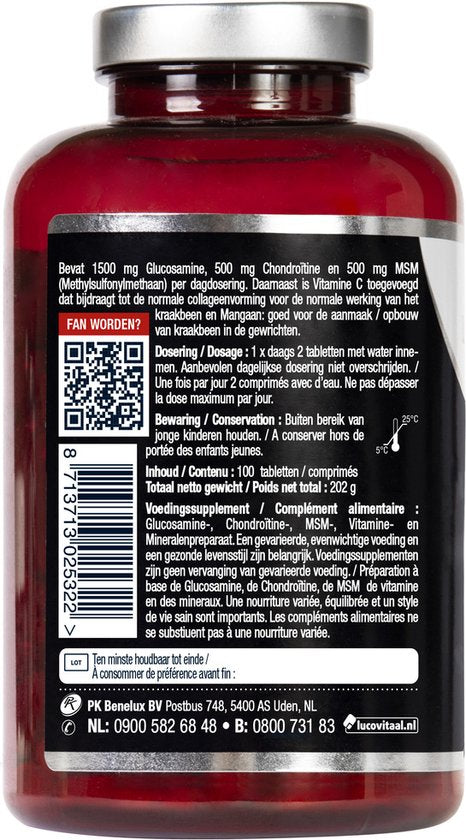 Lucovitaal - Voedingssupplementen - Glucosamine / Chondroïtine / msm - 100 tabletten