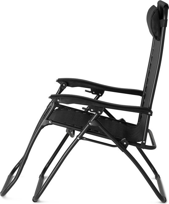 Comfortable Ligstoelen - 2 Stuks - Zwart - Tuin