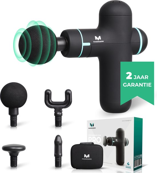 Massagerr® Mini Massage Gun PRO - Relax en Ontspanning Massage Apparaat – Massagegun Zwart – Massageapparaten – Ontspannen - Professioneel Massageapparaat - Massage Pistool
