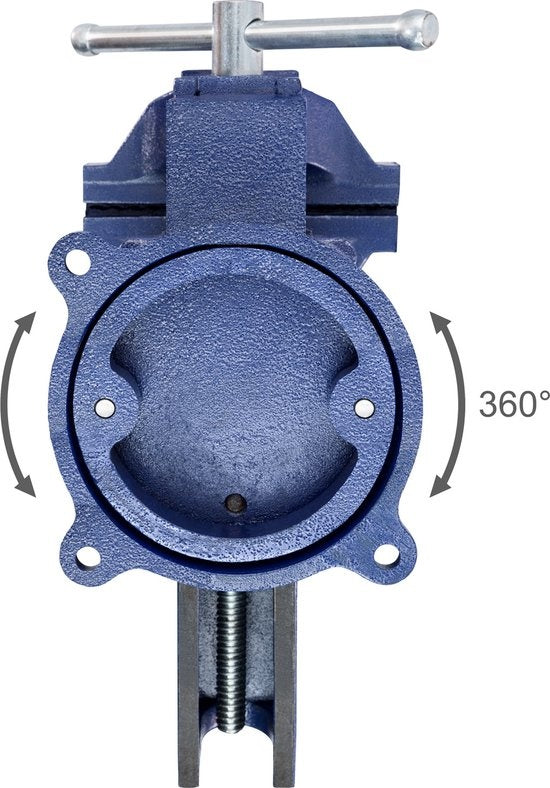 tectake - Bankschroef voor werkbank 165 mm draaibaar - art nr  401125