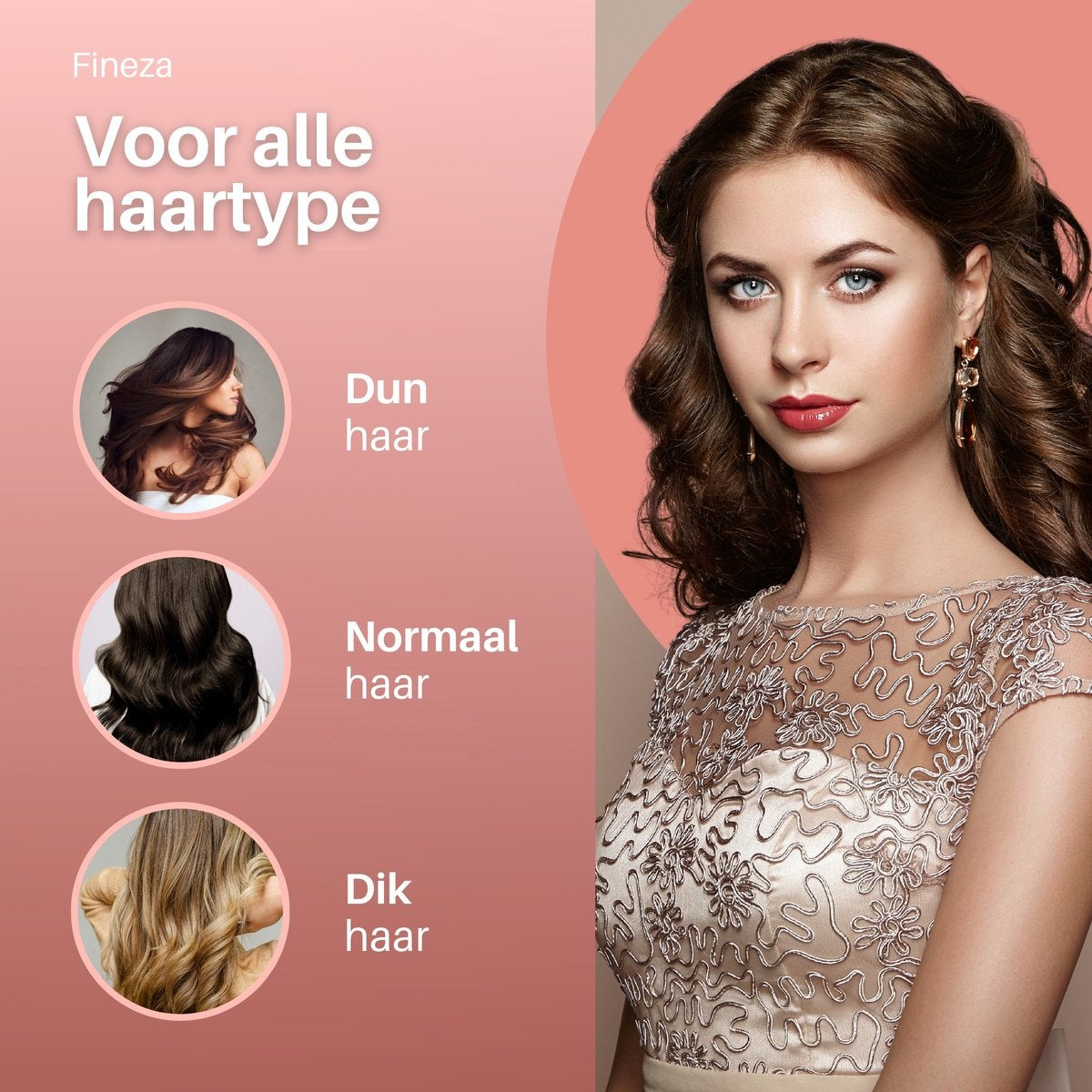 Fineza Wafeltang Haar - Krultang - Rosé Goud - Sint & Kerst Cadeau