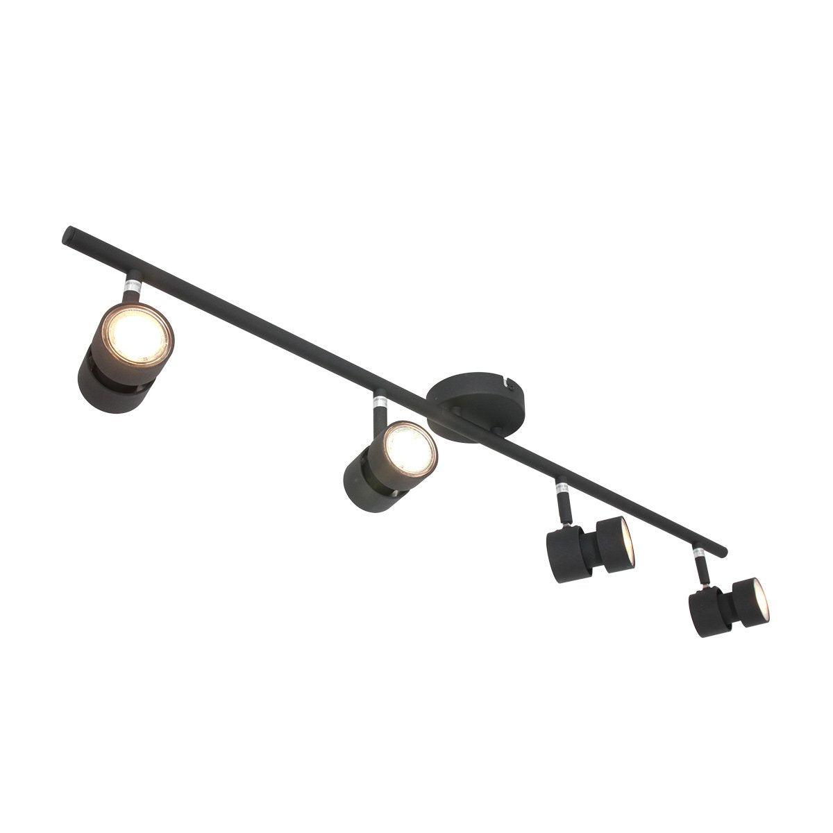 Spot Natasja 7904ZW zwarte 4-lichts plafondspot van metaal met dimbaar GU10 licht, 90 cm breed - Steinhauer Modern design