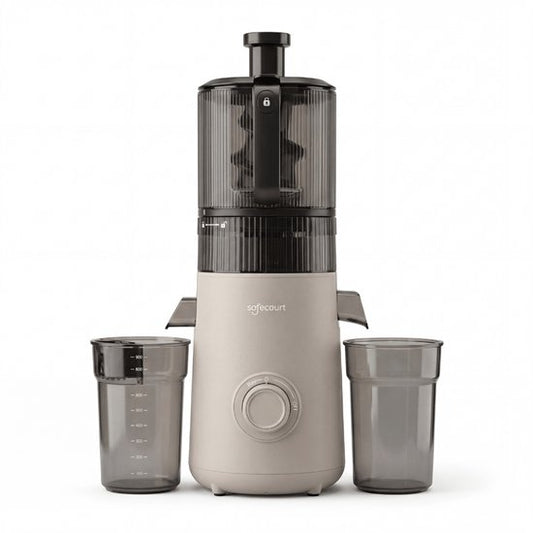 Safecourt Kitchen Slow Juicer XXL - krachtige motor [Pre-cutter & Cold-press technologie] - eenvoudige reiniging - BPA-vrij - sapcentrifuge Beige