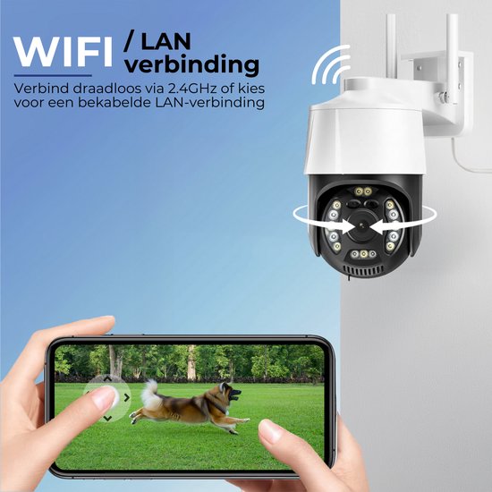 Camux Cam-VisionX Beveiligingscamera Buiten IP66 - 3MP 2K Camera - Buitencamera met Nachtzicht - Wifi met App - Security Camera
