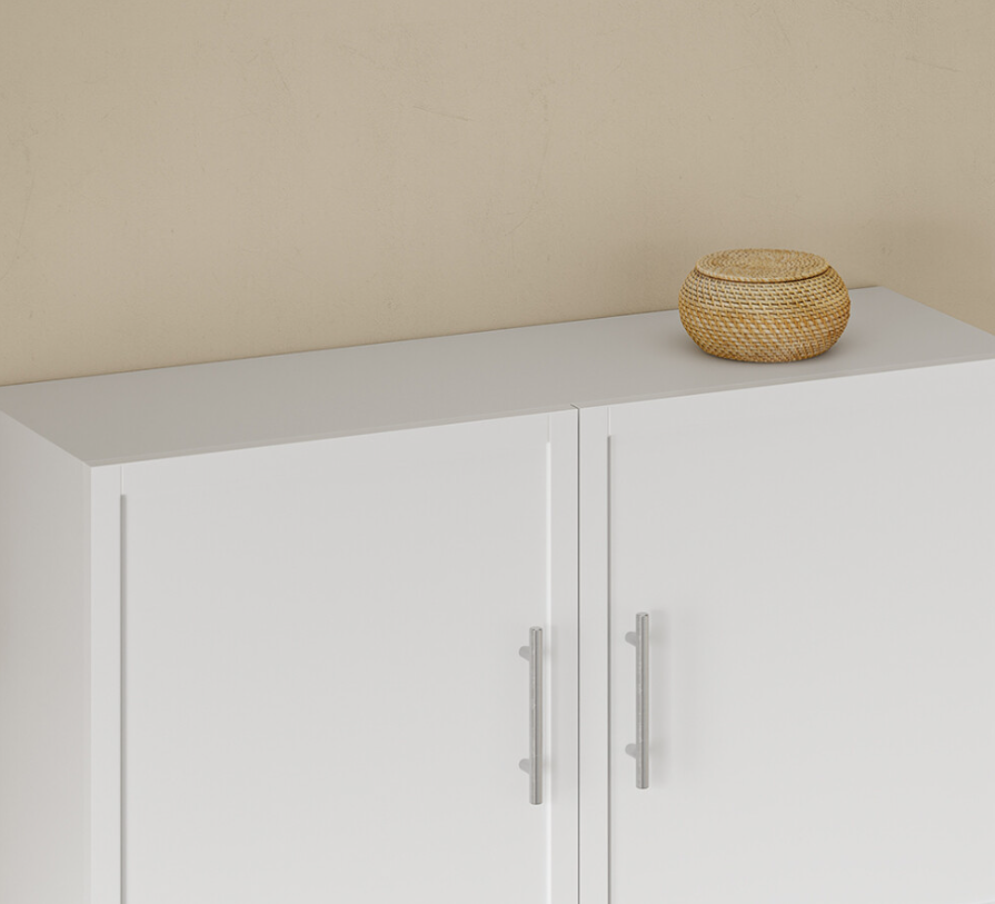 SoBuy Wandkast 90 x 70 x 28,5 cm - Wit - 2 Deuren - Verstelbare Legplank