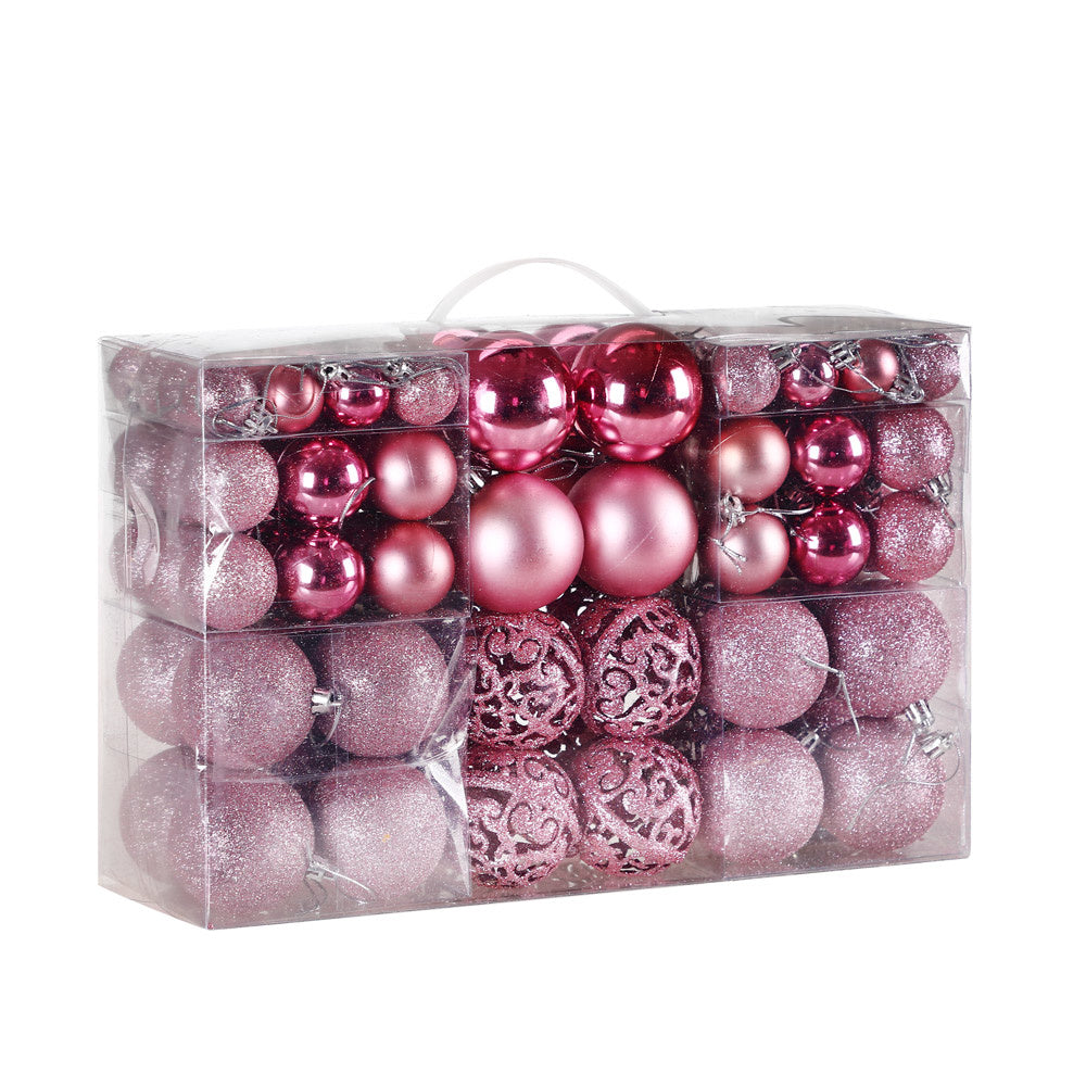 Casaria Kerstballen 100 er Set - Kunststof Mat Glanzend Ø 3 4 6 cm Roze
