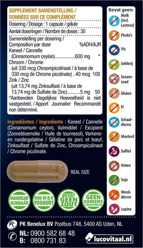 Lucovitaal Bloedsuikerspiegel Voedingssupplement - 30 capsules