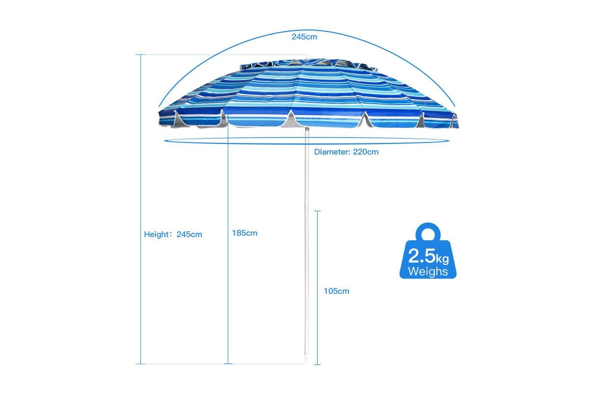 Coast Parasol - 245cm - Blauw