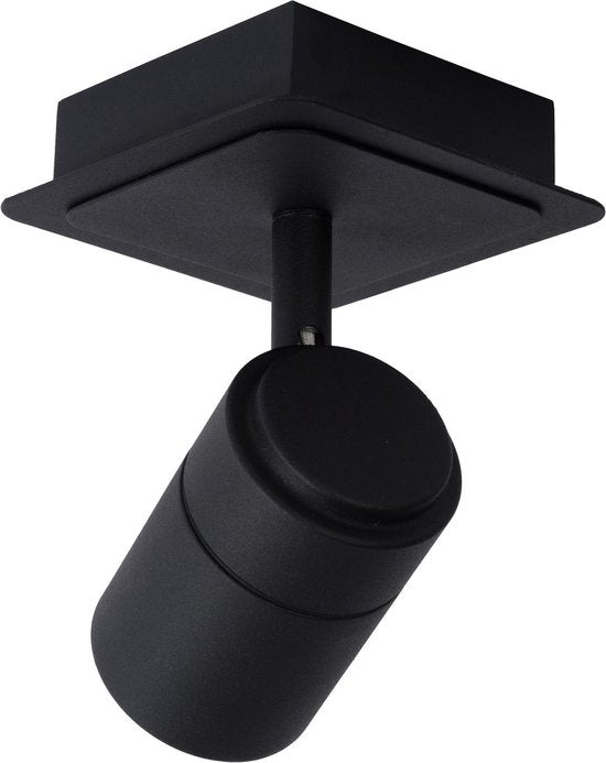 Lucide LENNERT - Plafondspot (Plafondlamp) Badkamer - LED Dimbaar - GU10 - 1x5W 3000K - IP44 - Zwart