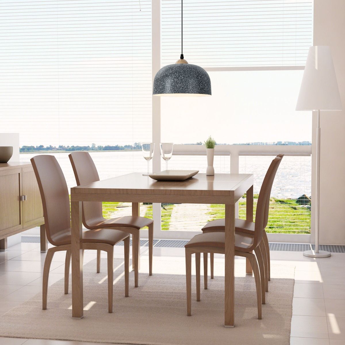 Coast Hanglamp - verstelbare ophangkabel - moderne kroonluchter - grijs - 25,5 x 118 cm