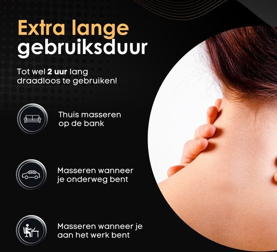 Revolt Massagekussen - 120 Minuten Draadloos - Elektrisch Nek Massage Apparaat - Nek en Schouder - Infrarood