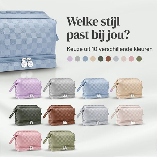 SC Travel Essentials - Toilettas en Make-up Organizer - Waterdicht en Compact - Geschikt voor Reis en Dagelijks Gebruik - Unisex - Lichtblauw