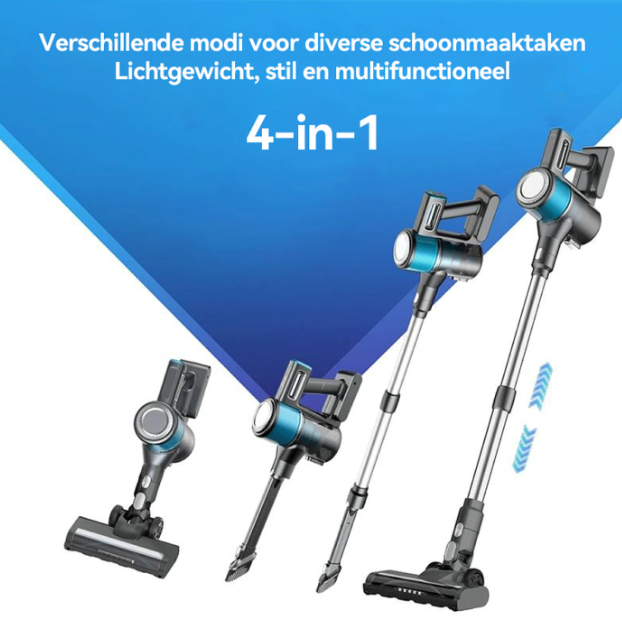 Ochama Draadloze Steelstofzuiger 4-in-1 - 18 kPa - 40 Minuten Gebruikstijd - 2600 mAh - LED-verlichting - Zakloos - Model XL-613M4