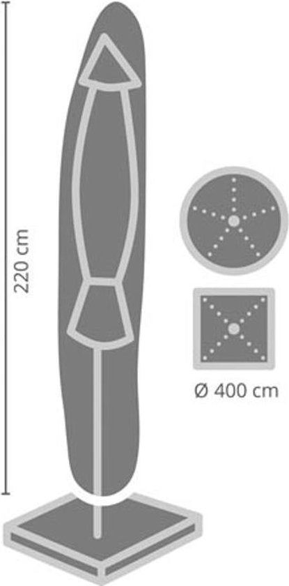 Perel Buitenhoes voor parasol, grijs, 220 cm x 40 cm