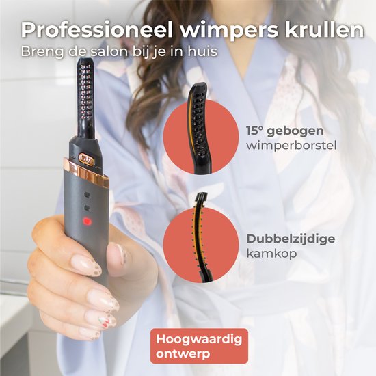 Nuvance - Elektrische Wimperkruller - Eyelash Curler - Verwarmde Wimperkruller - Lash Lift - 3 Temperatuurstanden - USB Oplaadbaar