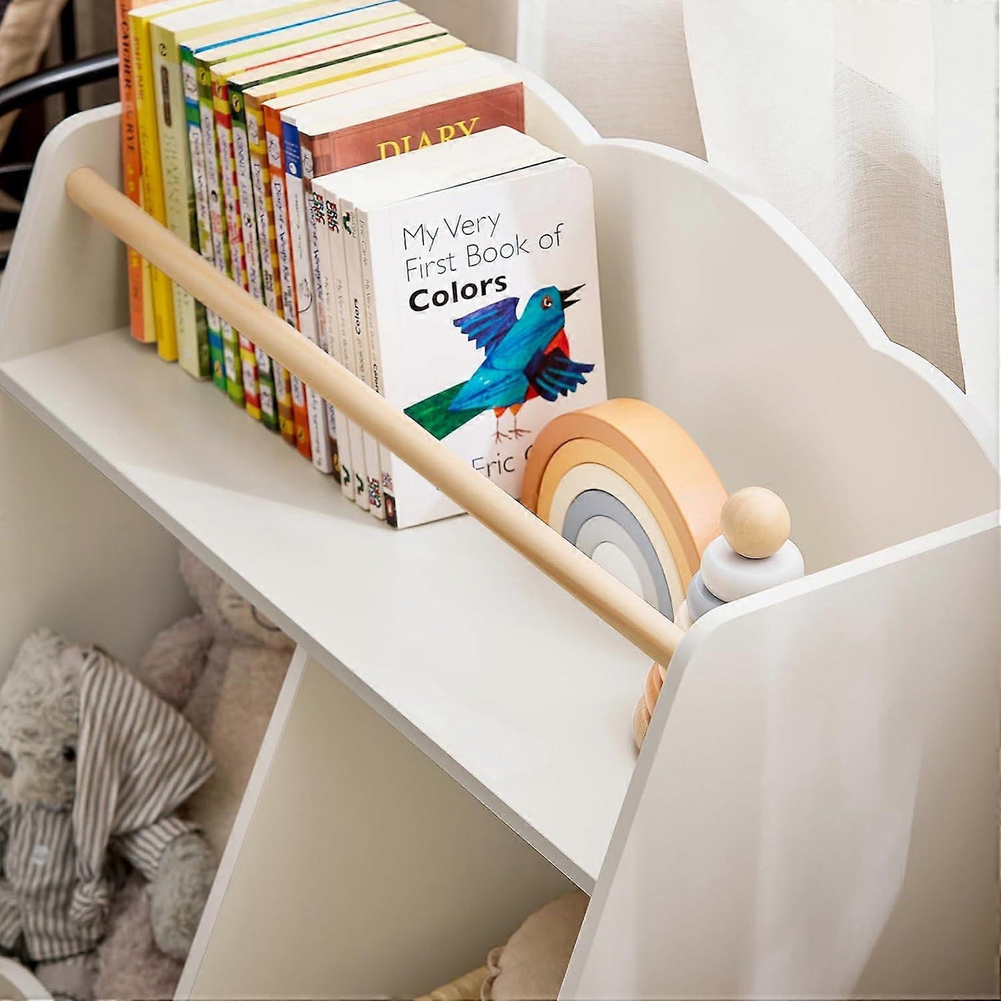 SoBuy Boekenkast - KMB100-K-W - MDF & Hout - 61x35x71cm - Wit