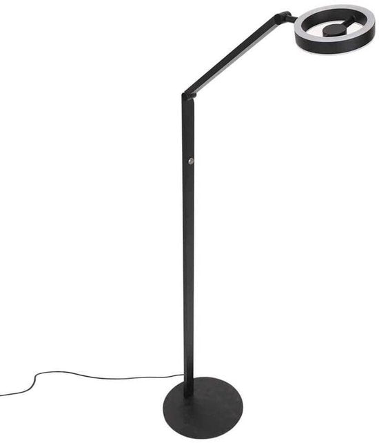 Steinhauer - vloerlamp - Ringlux - zwart - metaal - Ø 25cm - LED - 4138ZW