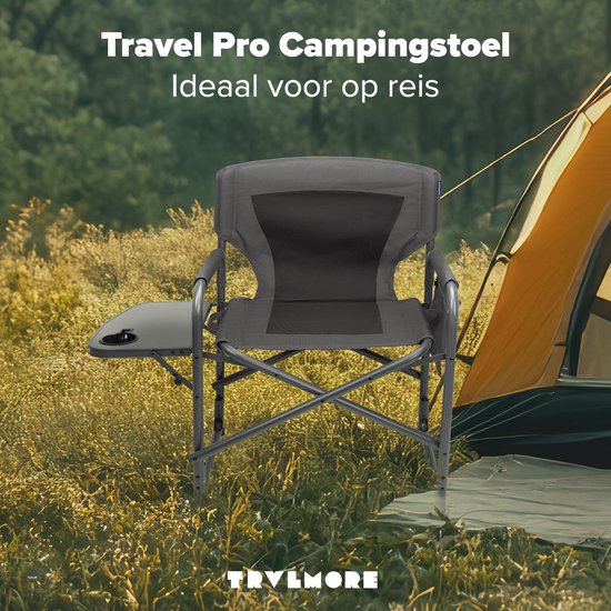 TRVLMORE Campingstoel - Opvouwbaar - Lichtgewicht - 120 kg draagvermogen - Grijs