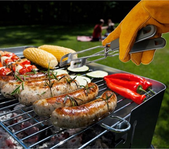 Vaggan BBQ handschoenen - leder - camel bruin - hittebestendig tot 250 graden
