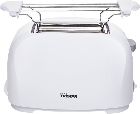 Tristar Broodrooster BR-1013 - 800W - 6 Bruiningsniveau's - 2 Broodsleuven voor 2 boterhammen - Wit