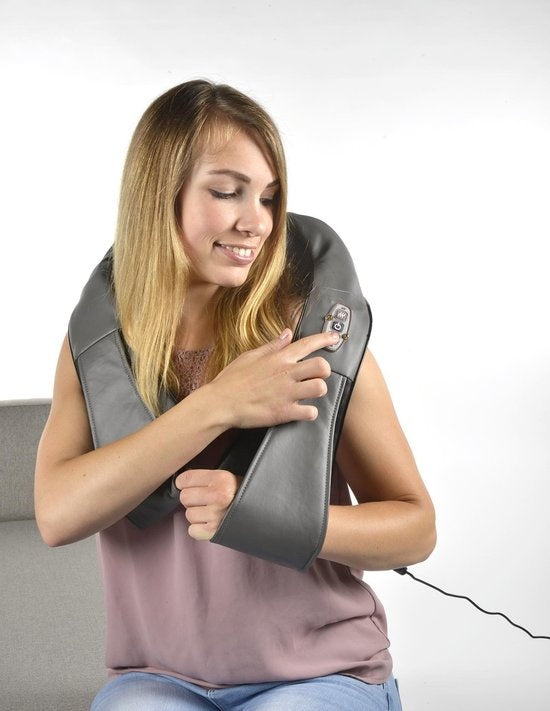 Grundig Elektrisch Shiatsu Massagekussen - Nekmassage Apparaat - 8 Massageknoppen - Warmtefunctie